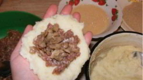 зразы из фарша с грибами