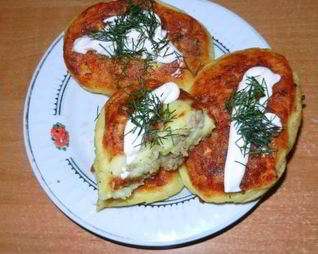 Зразы картофельные с фаршем из мяса