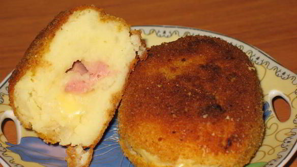 Рецепт Зраз картофельных с копченой курочкой