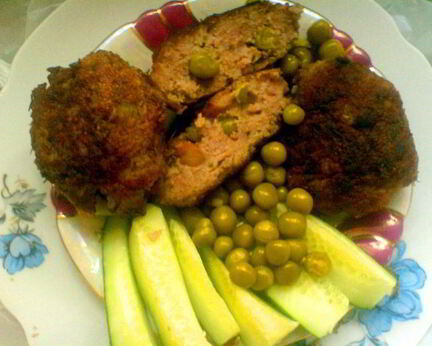 Зразы мясные с бобовыми
