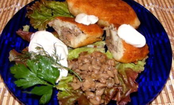 Зразы с мясом и грибами