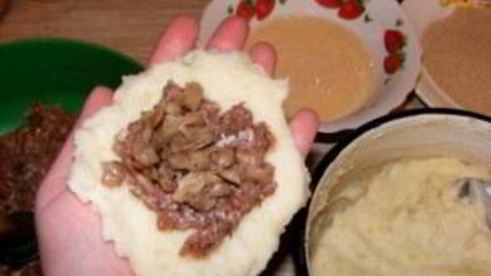зразы с мясом и грибами