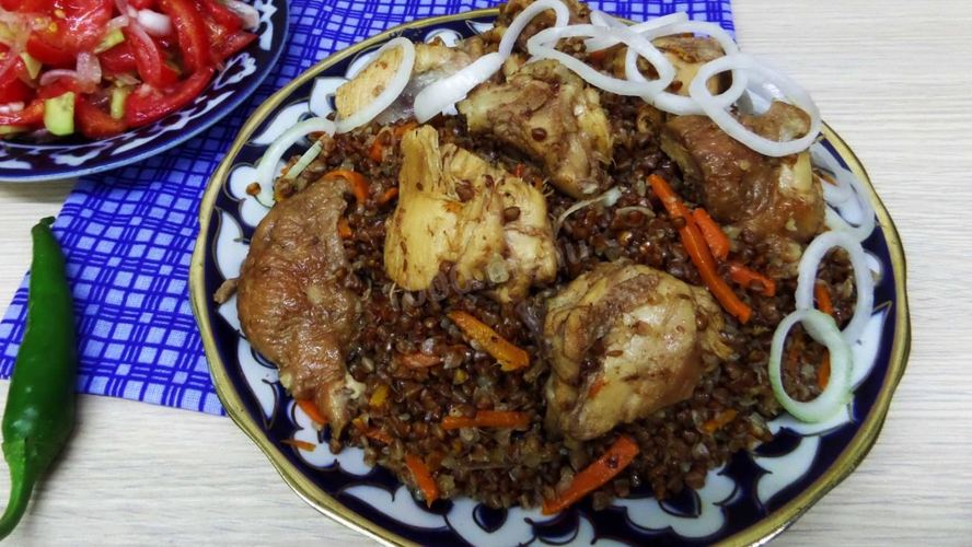 Рецепт гречки с куриным мясом в казане
