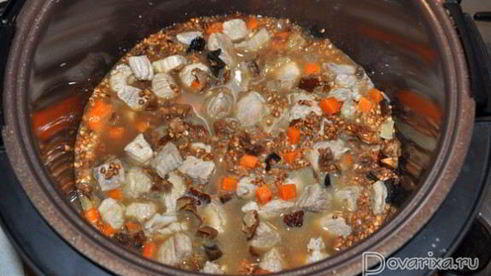 гречка с мясом и грибами в мультиварке