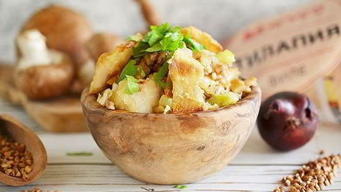 каша по-сибирски постная с рыбой