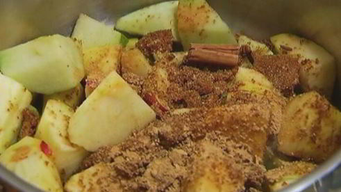 каша с пряными яблоками