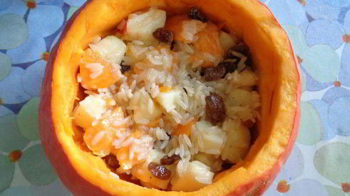 каша в тыковке веселый хэллоуин