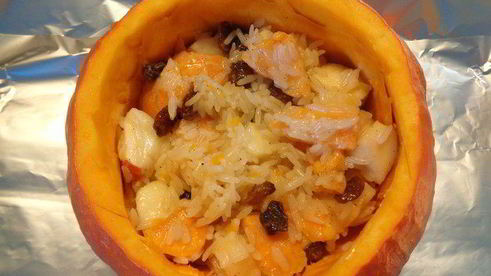 каша в тыковке веселый хэллоуин