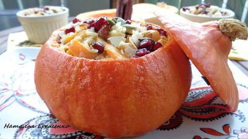 каша в тыковке веселый хэллоуин