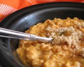 Овсяная каша с тыквенным пюре в микроволновке