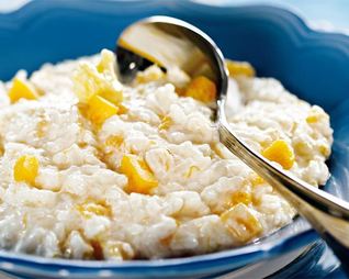 Молочная рисовая каша с тыквой