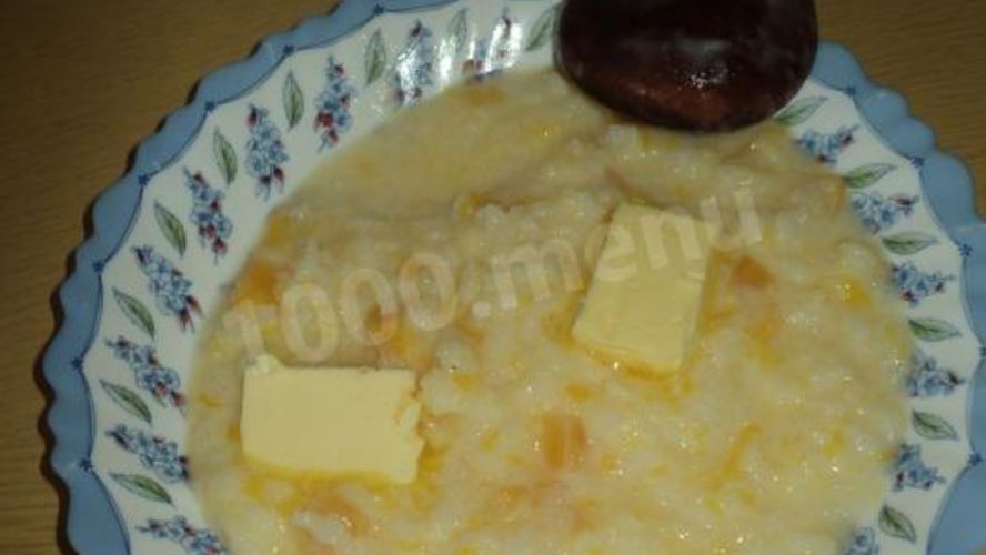 Рецепт тыквенной каши с рисом на молоке