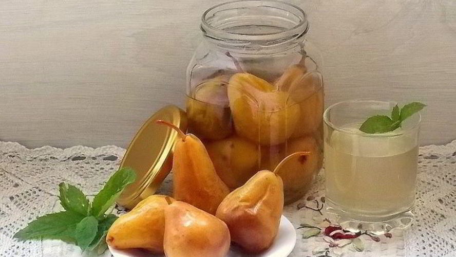 Рецепт груш в мятном сиропе