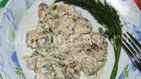 Рецепт Коктейля морского в сметане с зеленью