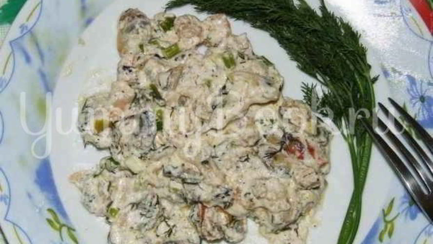 Рецепт коктейля морского в сметане с зеленью