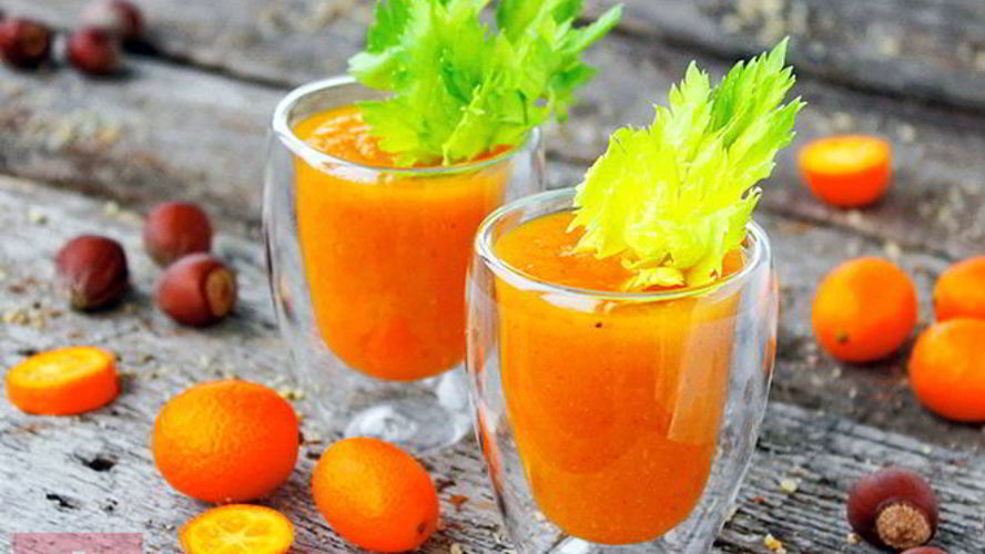 Рецепт тыквенно-орехового смузи с кумкватом и сельдереем