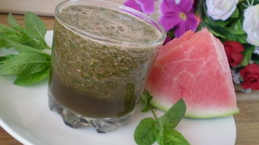 Рецепт зеленого коктейля с арбузом