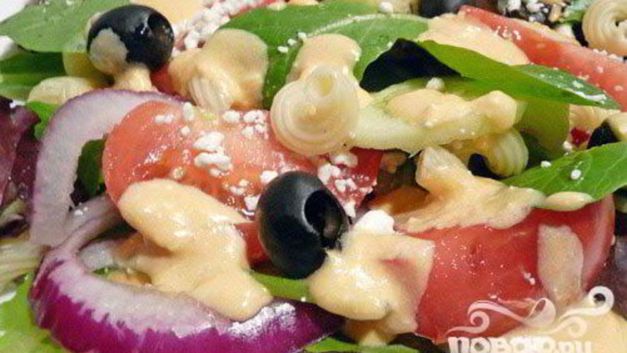 Рецепт греческого салата с пастой