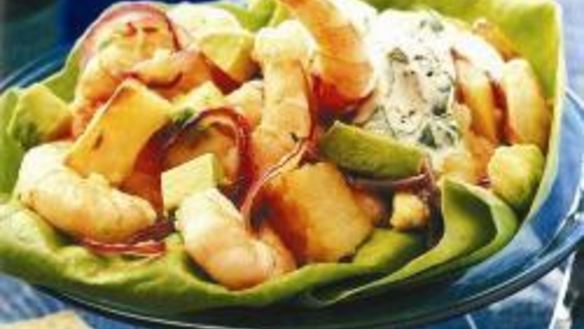 Рецепт Картофельного салата с авокадо и креветками