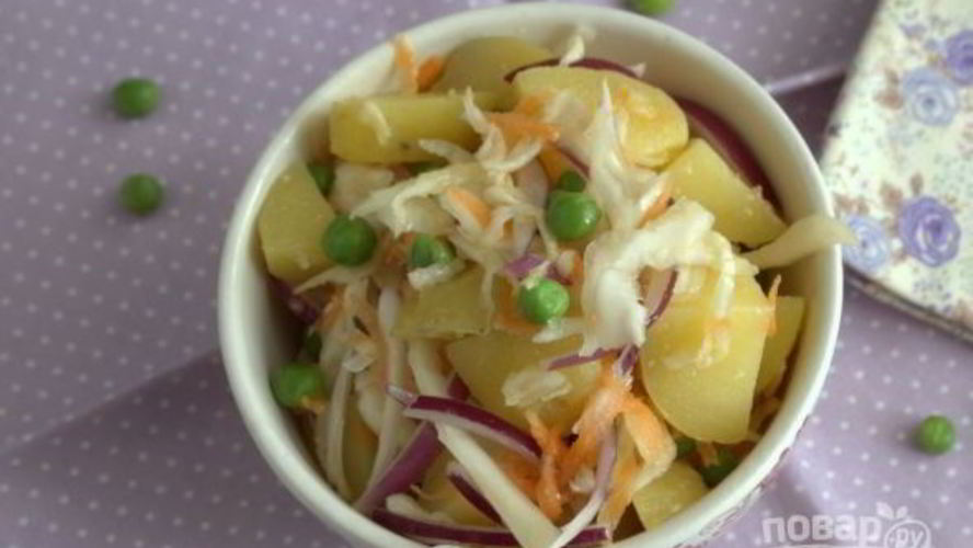 Рецепт картофельного салата с квашеной капустой