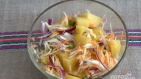 картофельный салат с квашеной капустой
