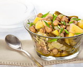 Картофельный салат с маринованными шампиньонами