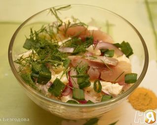 Картофельный салат с селедкой