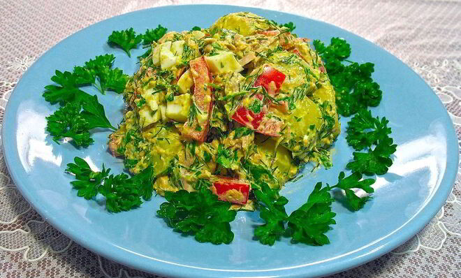 Картофельный салат с тунцом
