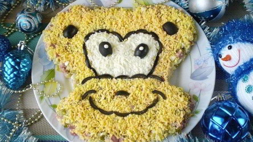 Рецепт салата обезьянка оливье