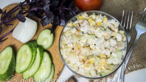 салат оливье с креветками