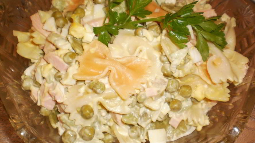 Рецепт салата оливье с макаронами
