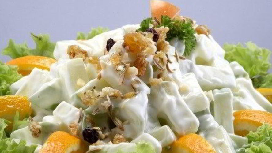 Рецепт салата оливье с ветчиной и ананасом