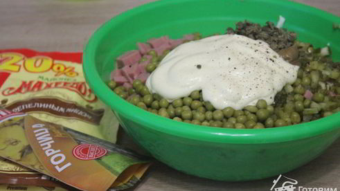 салат оливье с ветчиной