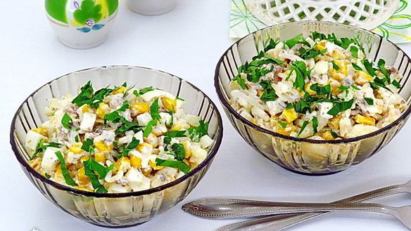 Рецепт Рыбного салата с рисом