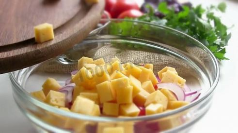 салат гармония маслины сыр помидоры без майонеза