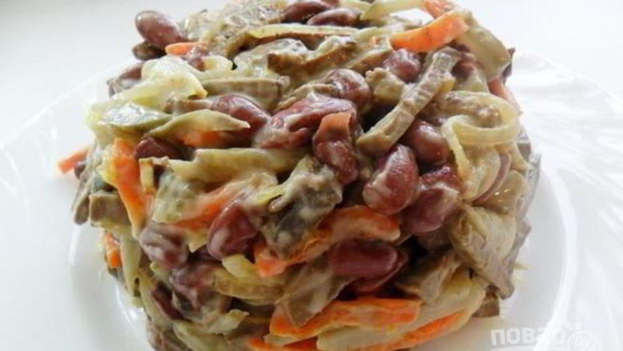 Рецепт салата из печенки