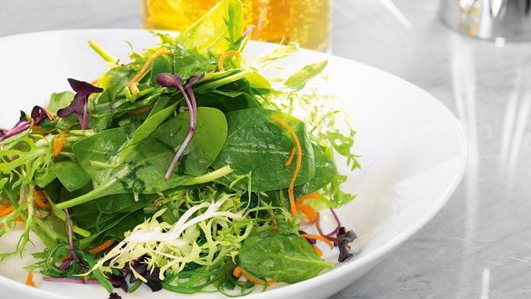 Рецепт Салата из шпината, щавеля, фризе и водорослей