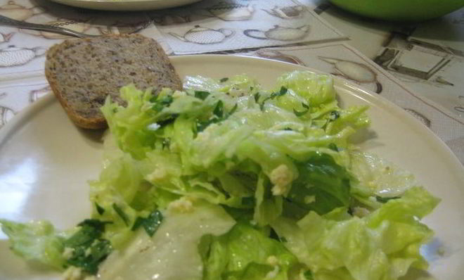 Французский зеленый салат Мимоза