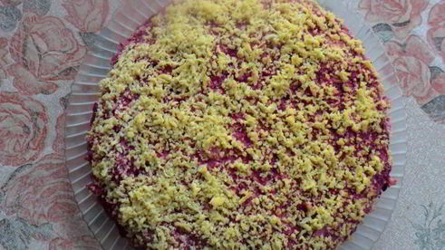 салат мимоза с горбушей