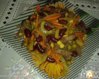 Салат Мясной с овощами