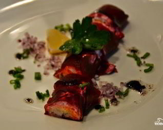 Селедка под шубой с горчичным соусом