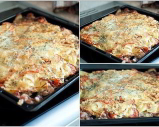 Запеченное мясо под шубой