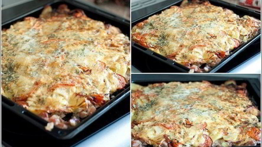 Рецепт запеченного мяса под шубой