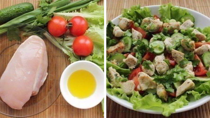 Рецепт салата с куриной грудкой