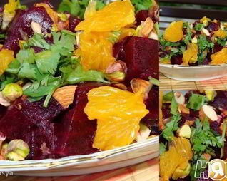 Салат со свеклой и апельсинами