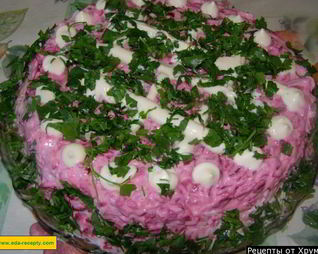 Салат свекла, картофель, селедка