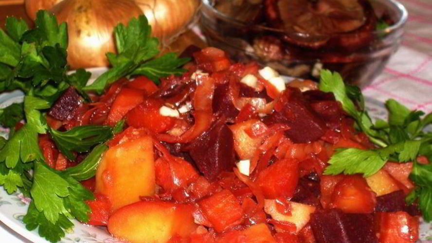 Рецепт овощного рагу горячий винегрет