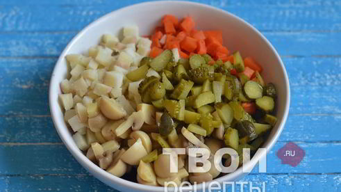 винегрет с грибами