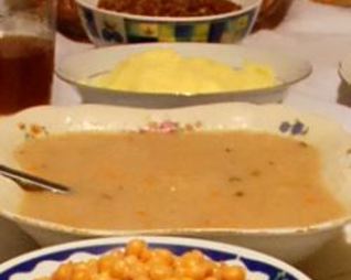 Белый борщ с грибами на закваске