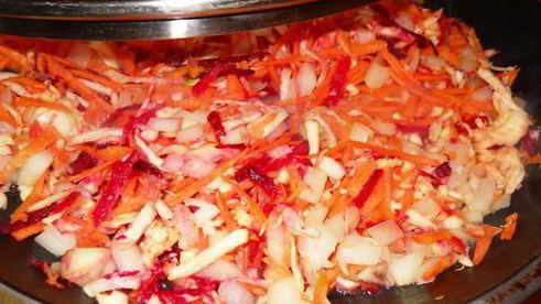 борщ постный с килькой и грушами